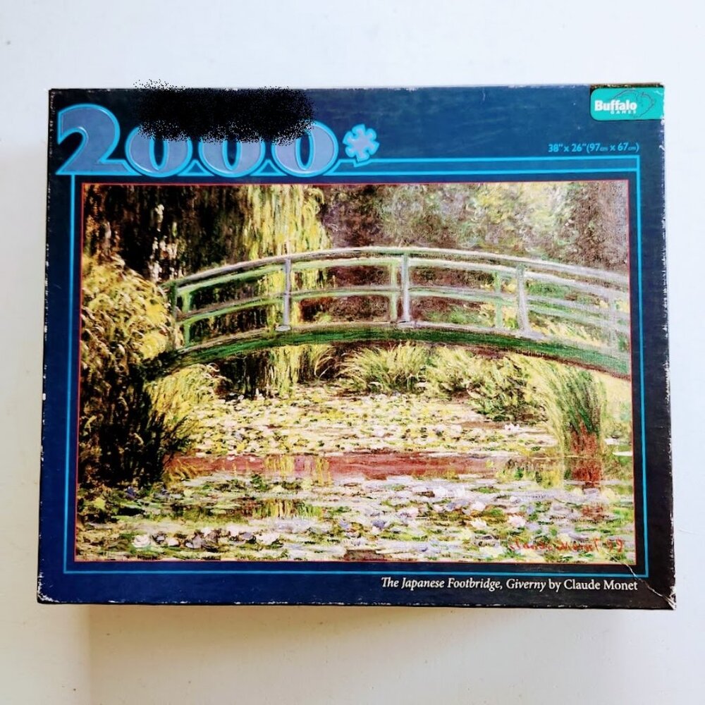 2000 Piece Japanese Footbridge Jigsaw Puzzle Claude Monet Buffalo Games 38" x 26